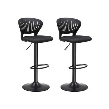 Bar stool set with crown-shaped backrest, 2 pcs.