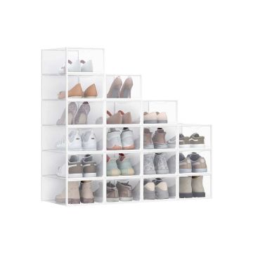 Pudełka na buty SONGMICS LSP318, 12 szt., przezroczyste, 33,2 × 23 × 14,5 cm
