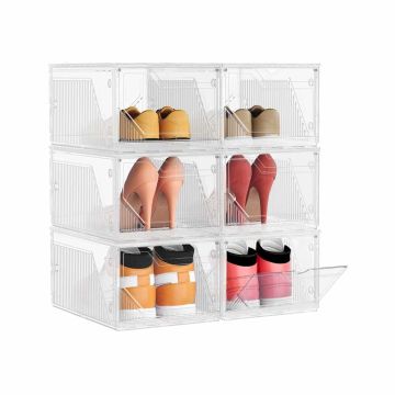 Pudełka na buty SONGMICS LSP806WH01, 6 szt., białe, 36 × 19 × 26 cm