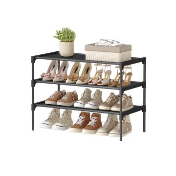 Полка для обуви SONGMICS LSH023BH01, трёхъярусная, Чёрная, 62,3 × 53,5 × 29,7 см