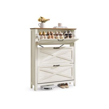 Shoe cabinet VASAGLE, 3 doors, 18–24 pairs, 87 × 123.6 × 24 cm