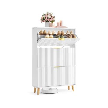 Shoe cabinet VASAGLE HSC302WB02, 3 doors, 18-24 pairs, White, 24 × 123 × 80 cm