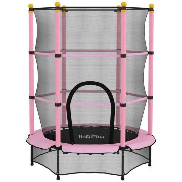 Trampoline Homcom 140x140x190cm., pink/black