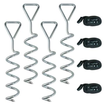 Zestaw kotwic do trampoliny, 4 szt., srebrny