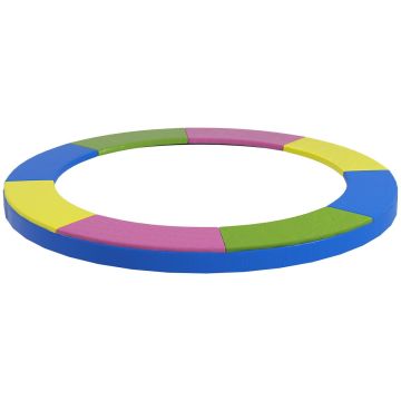 Wyściółka krawędzi trampoliny, żółto-różowo-zielono-niebieska, Ø244 × 30 cm