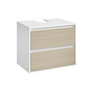 Szafka pod umywalkę 40x60x50cm, kolor biały/jasnobrązowy