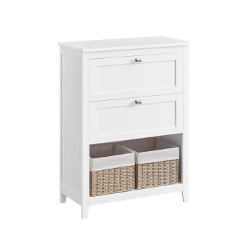 Bathroom cabinet 30x60x80cm., white/light brown