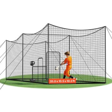 Klatka do gry w baseball VEVOR, 3 obręcze, 1066,8 × 320 × 310 cm