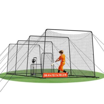 Klatka do gry w baseball VEVOR, 4 obręcze, 1200 × 368 × 310 cm