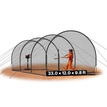 Klatka do gry w baseball VEVOR BC004, 4 łuki, 10058 × 3660 × 3000 mm