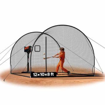 Klatka do gry w baseball VEVOR BL12100804S, 2 obręcze, 366 × 310 × 233 cm