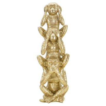 Monkey decoration Mauro Ferretti Monkeys Tower, 3 monkeys, Ø 10.5 × 30 cm