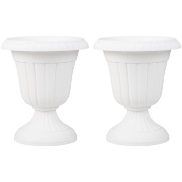 Set of 2 pots 41x46.5cm., white