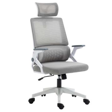 Office chair 58x61x119cm., gray/white