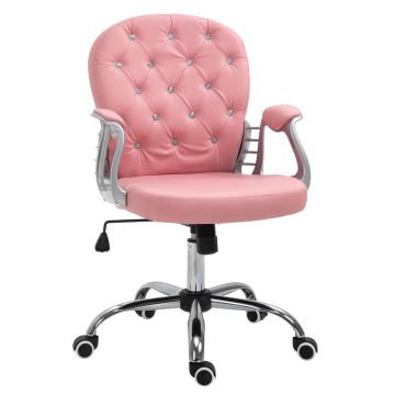 Office chair 59.5x45.5x103cm., pink/silver color