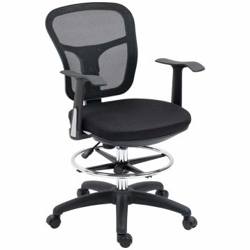 Fotel biurowy 59x59x115cm, kolor czarno-srebrny