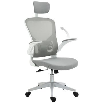 Office chair 65x64x122cm., gray/white