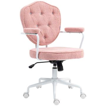Office chair Homcom 63x61.5x101cm., pink/white