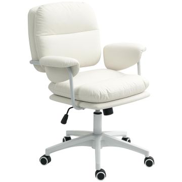 Krzesło biurowe Homcom 65x64x98cm, białe