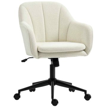 Office chair, height-adjustable, Beige, 60 × 84–94 × 63 cm