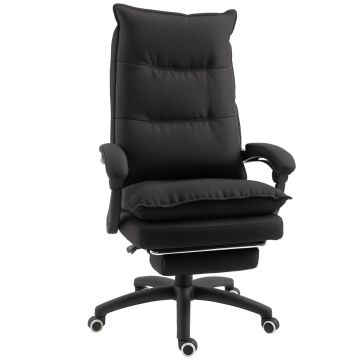 Fotel biurowy z funkcją masażu i podnóżkiem, 70 × 120–130 × 62 cm