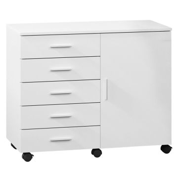 Kontener biurowy VASAGLE, 5 szuflad, 80 × 65 × 40 cm