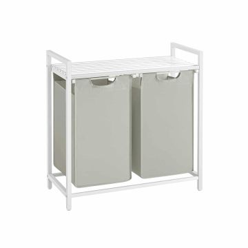 Laundry basket/cabinet with pull-out compartments, white