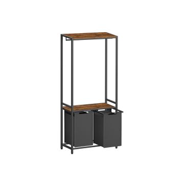 Clothes rack 73x33x177cm., brown/black