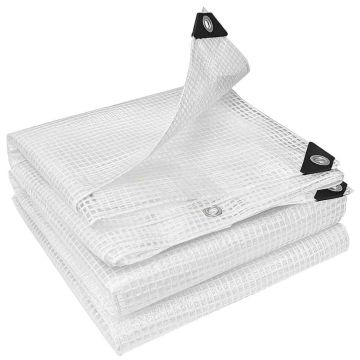 Tarpaulin, 20 eyelets, White, 600 × 400 cm