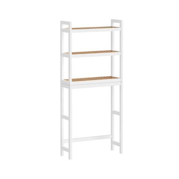 Bathroom shelf 26x63x170cm., white/light brown
