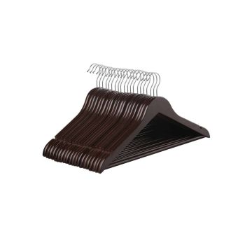 Wooden hanger set, 20 pcs., dark brown