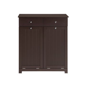 Szafka łazienkowa z 2 koszami na pranie 78x38x91cm, brązowo-biała