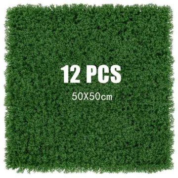 Set of 12 artificial hedges 50.5x50.5cm., green