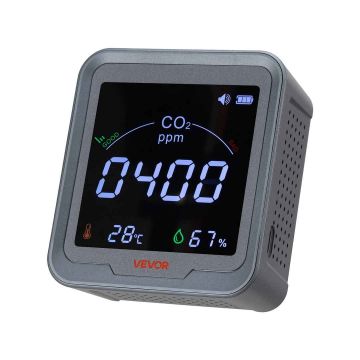 Miernik CO₂ VEVOR PTH-9C, stacjonarny, 90 × 40 × 100 mm