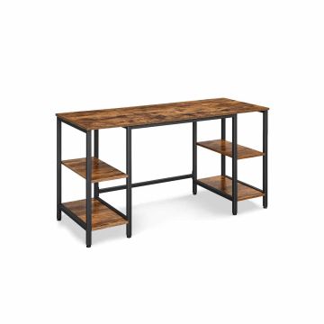 Computer desk with 4 shelves