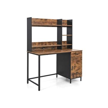 Computer desk with shelf mount