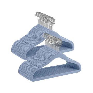Clothes hangers 50pcs, blue/silver color