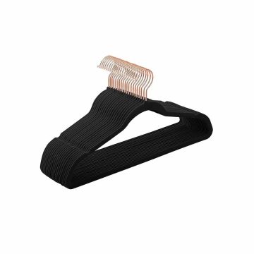Velvet hanger set 20pcs, black