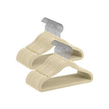 Clothes hangers 50pcs, beige/silver color