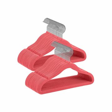 Clothes hangers 50pcs, red/silver color