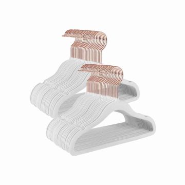Velvet hangers with rose gold hooks set of 50 pcs.