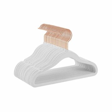 Clothes hangers 30pcs, white/gold color