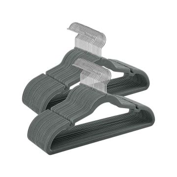 Set of 50 clothes hangers, gray