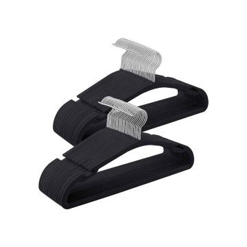 Clothes hangers 50pcs, black/silver color