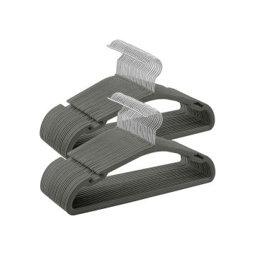 Set of 50 clothes hangers, gray