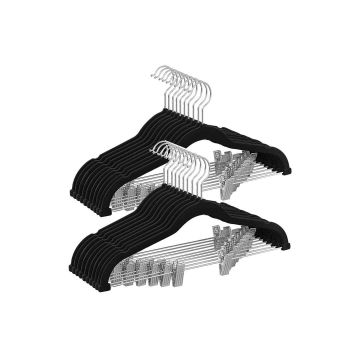 Clothes hangers 20pcs, silver/black