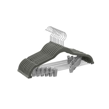 Clothes hangers 10pcs, silver/gray
