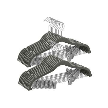 Clothes hangers 20pcs, silver/gray