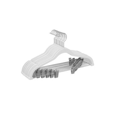 Clothes hangers 10pcs, silver/white