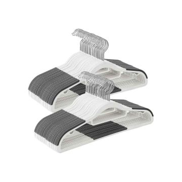 Plastic hanger set 50 pcs., white/gray